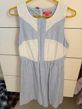 Joe Fresh Pale Blue and White Cotton Sleeveless Dress